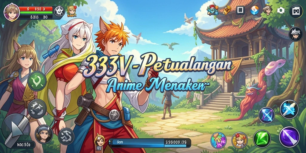 Screenshot memperlihatkan aksi seru dalam gameplay Anime 333V.