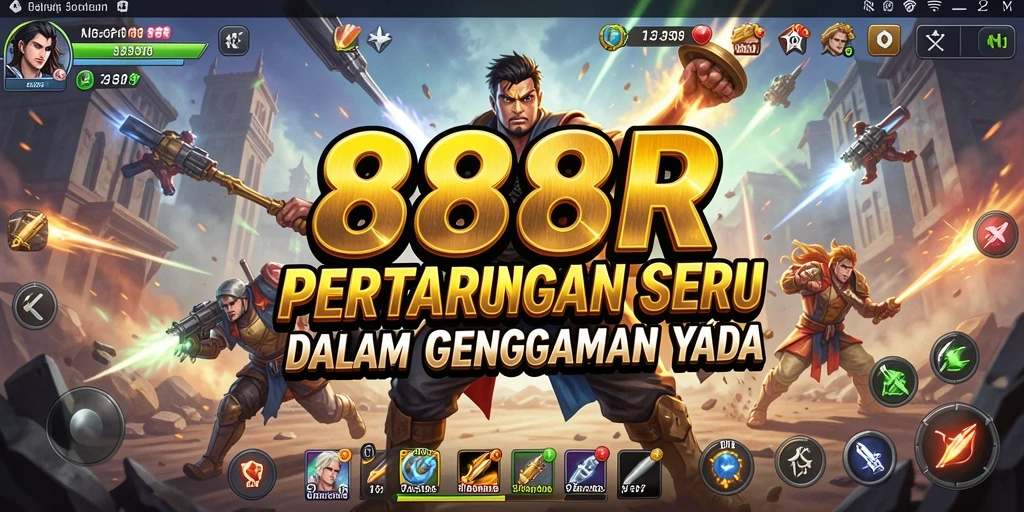 Screenshot gameplay 888R menampilkan pertarungan seru antara karakter-karakter yang kuat.