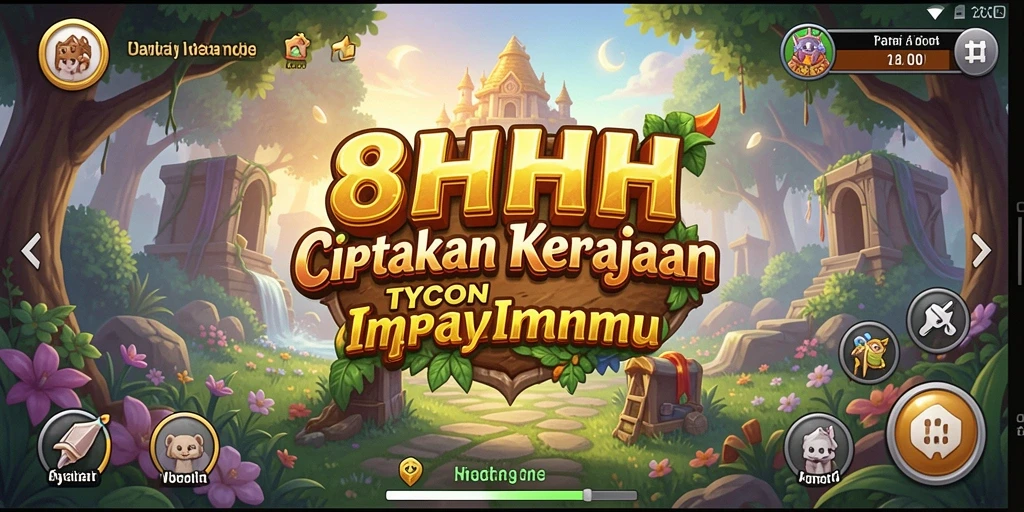 Screenshot gameplay 8HHH menunjukkan aksi manajemen bisnis yang seru.