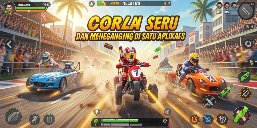 Tampilan menarik gameplay balapan di CORLA188 dengan mobil yang melaju kencang.