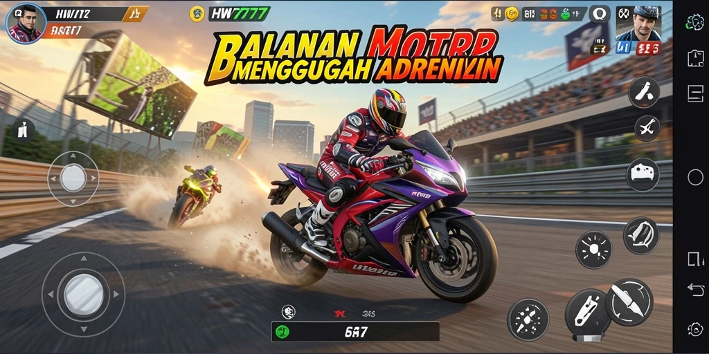 Tampilan menakjubkan dari balapan motor di HW777.
