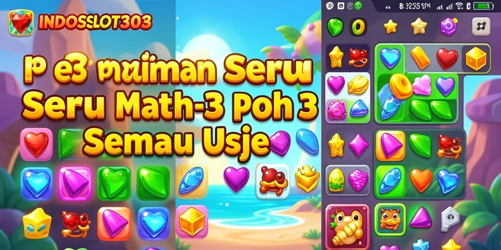 Screenshot gameplay INDOSLOT303 menampilkan kombinasi permata yang seru.