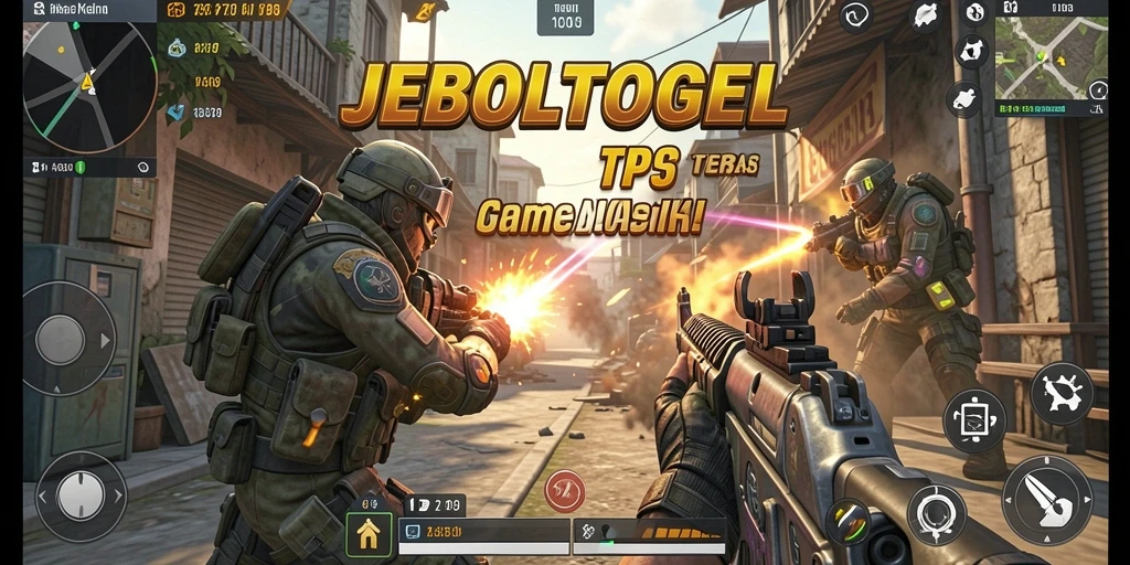 Tampilan gameplay mendebarkan dari JEBOLTOGEL saat bertempur dalam mode TPS.