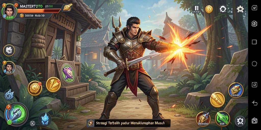 Tampilan gameplay MASTERTOTO yang mengesankan saat bertarung.