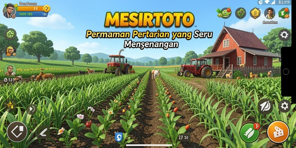 Tampilan gameplay MESIRTOTO yang seru dan interaktif dalam bertani.