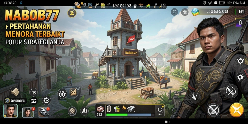 Tampilan gameplay NABOB77 dengan strategi Tower Defense yang intens.