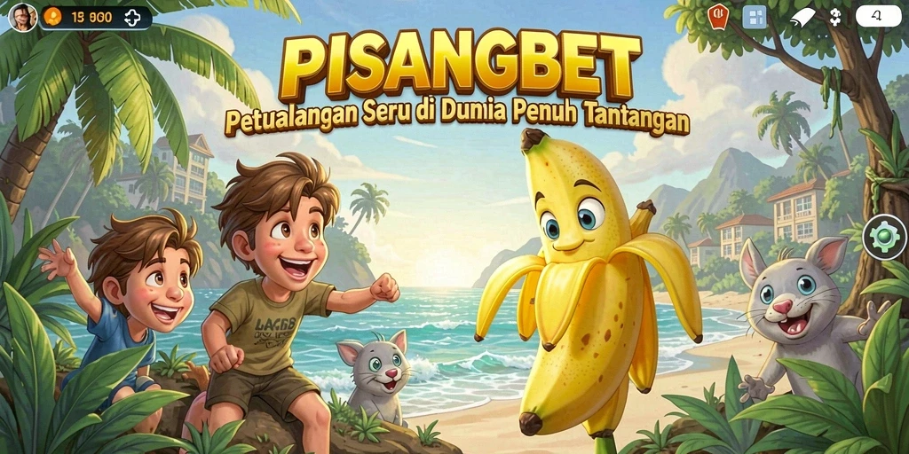 Tangkapan layar gameplay PISANGBET dengan karakter menjelajah dunia petualangan.