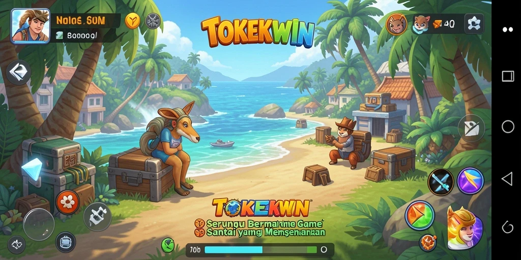 Gameplay TOKEKWIN yang seru dan penuh warna.