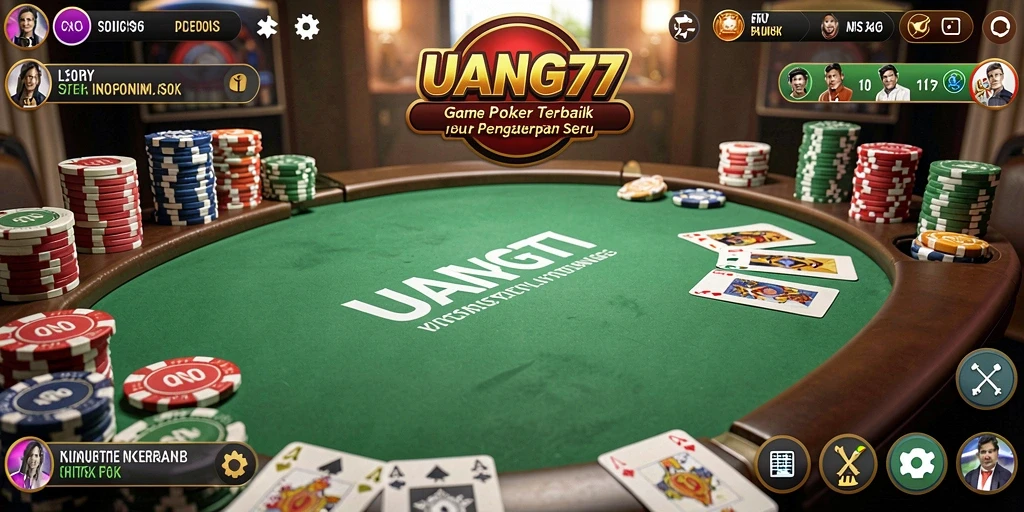 Tampilan gameplay poker yang menarik dan kompetitif di UANG77.