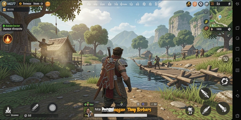 Tangkapan layar gameplay VIO77 menampilkan petualangan di dunia terbuka yang luas.