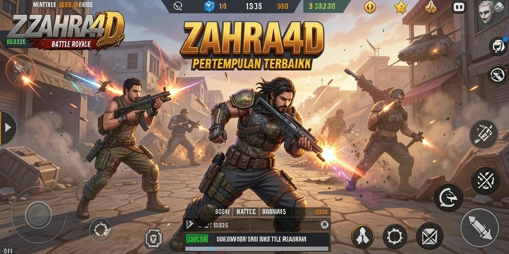 Tampilan menarik dari gameplay battle royale ZAHRA4D yang seru.